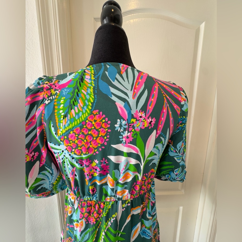 NWT Lilly Pulitzer Sz XS Chiara Tiered Dress Multi Sunshine Jungle - Picture 7 of 11